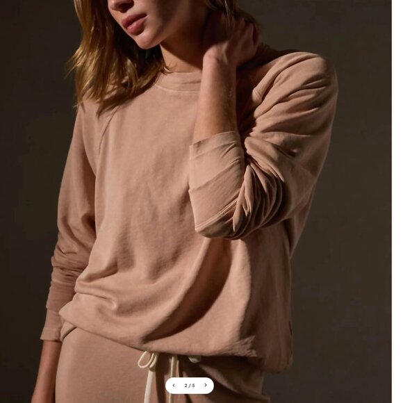 JAMES PERSE- NWT- Vintage Terry Relaxed Sweatshirt - Rose Nude Pigment - Size 3 - Picture 1 of 7